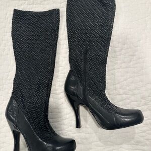 Vintage BCBG Girls tall boots with rouched accent